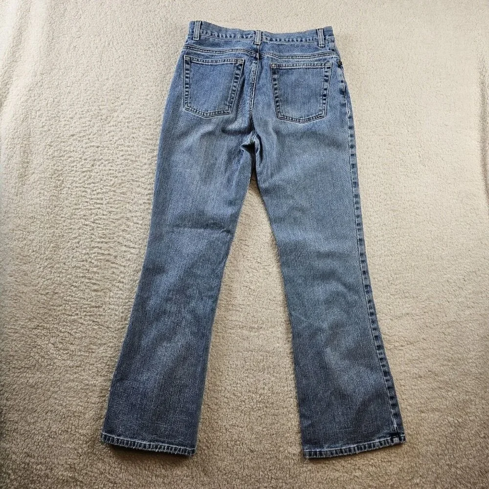 Jones Sport‎ Jeans Women's Size 6 Blue Denim Light Wash Wide Flare Leg Mom Stone